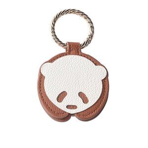 Panda Magnetic Storage Clip Keychain Bag Backpack Charm Brown Cream Gold NWOT
